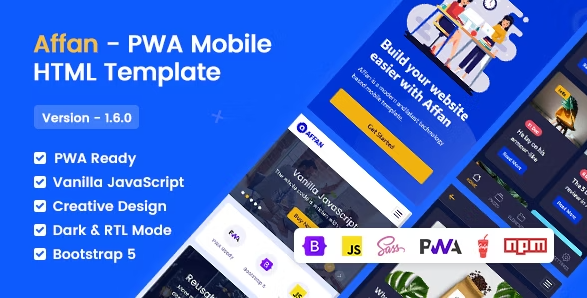 Affan - PWA Mobile HTML Template