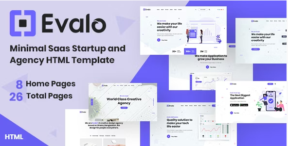 Evalo - Minimal SaaS Startup & Agency Html Template