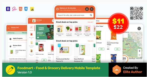 Foodmart - Food & Grocery Delivery Mobile Template