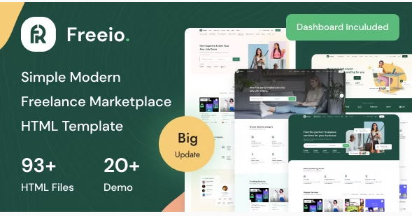 Freeio - Freelance Services Marketplace & Job Board HTML Template