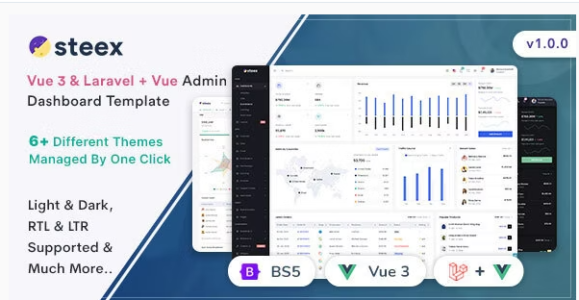 Steex - Vue3 + Laravel Admin & Dashboard Template