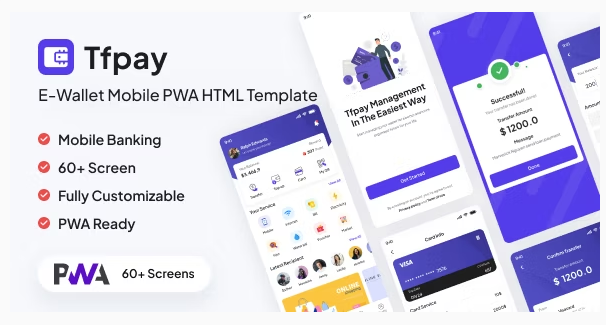 Tfpay | E-Wallet Mobile PWA HTML Template